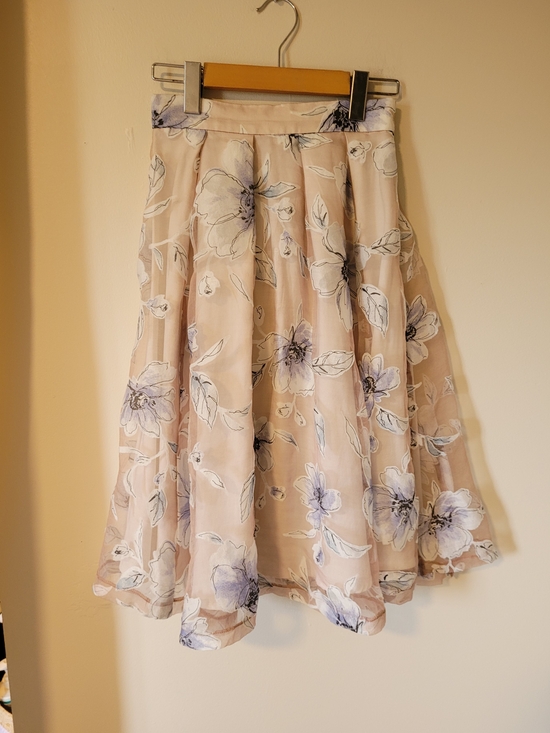 mercuryduo Dresses & Skirts - Soft Blush Floral Circle Skirt with Lavender Accents